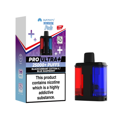 HAYATI PRO ULTRA PLUS PODS BLACKCURRANT COTTON K / BLUE RASPBERRY 25000 Puffs