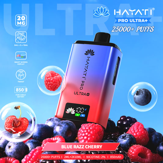HAYATI PRO ULTRA PLUS KIT BLUE RAZZ CHERRY 25000 Puffs