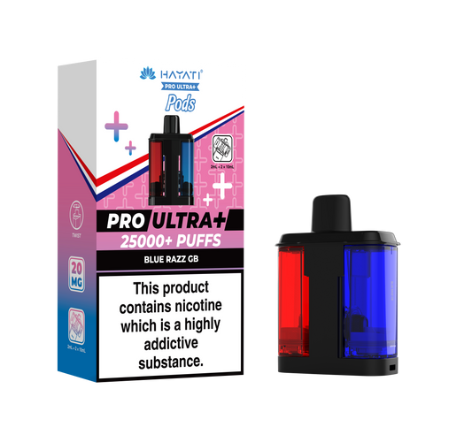 HAYATI PRO ULTRA PLUS PODS BLUE RAZZ GB 25000 Puffs