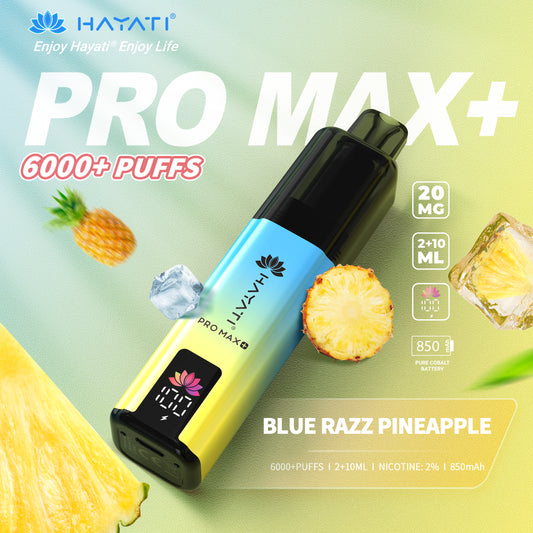 HAYATI PRO MAX PLUS KIT BLUE RAZZ PINEAPPLE 6000+Puffs