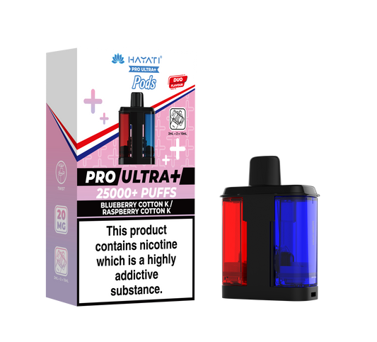 HAYATI PRO ULTRA PLUS PODS BLUEBERRY COTTON K / RASPBERRY COTTON K 25000 Puffs