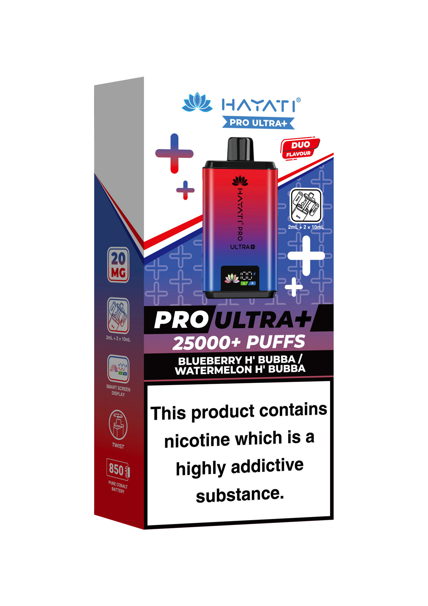 HAYATI PRO ULTRA PLUS KIT BLUEBERRY H'BUBBA / WATERMELON H'BUBBA 25000 Puffs