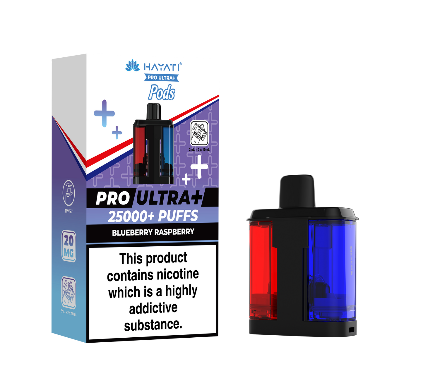 HAYATI PRO ULTRA PLUS PODS BLUEBERRY RASPBERRY 25000 Puffs