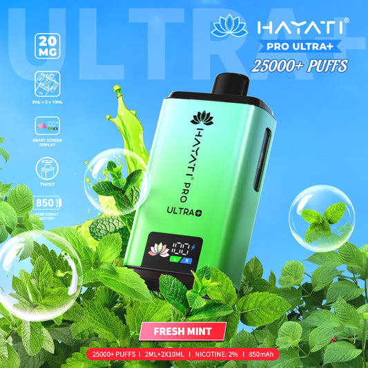 HAYATI PRO ULTRA PLUS KIT FRESH MINT 25000 Puffs