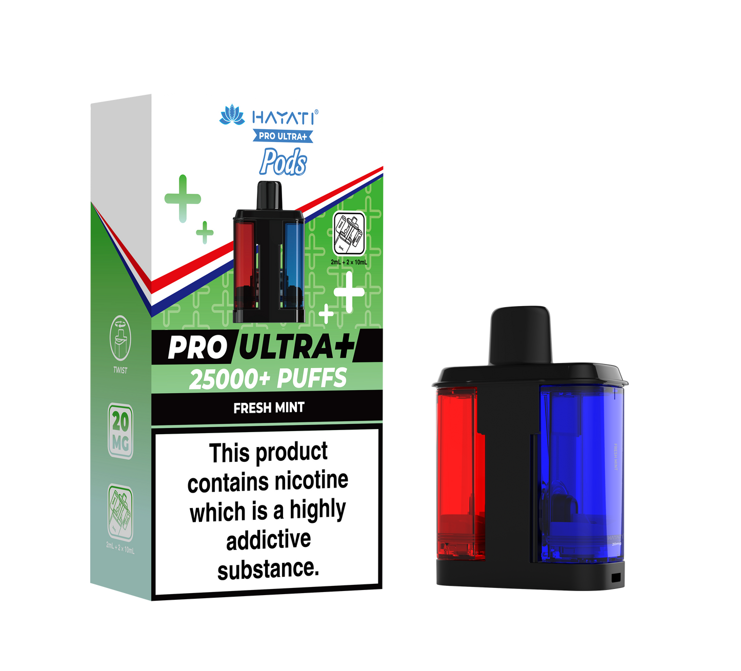 HAYATI PRO ULTRA PLUS PODS FRESH MINT 25000 Puffs