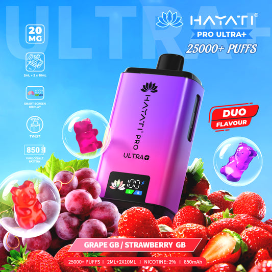 HAYATI PRO ULTRA PLUS KIT GRAPE GB / STRAWBERRY GB 25000 Puffs