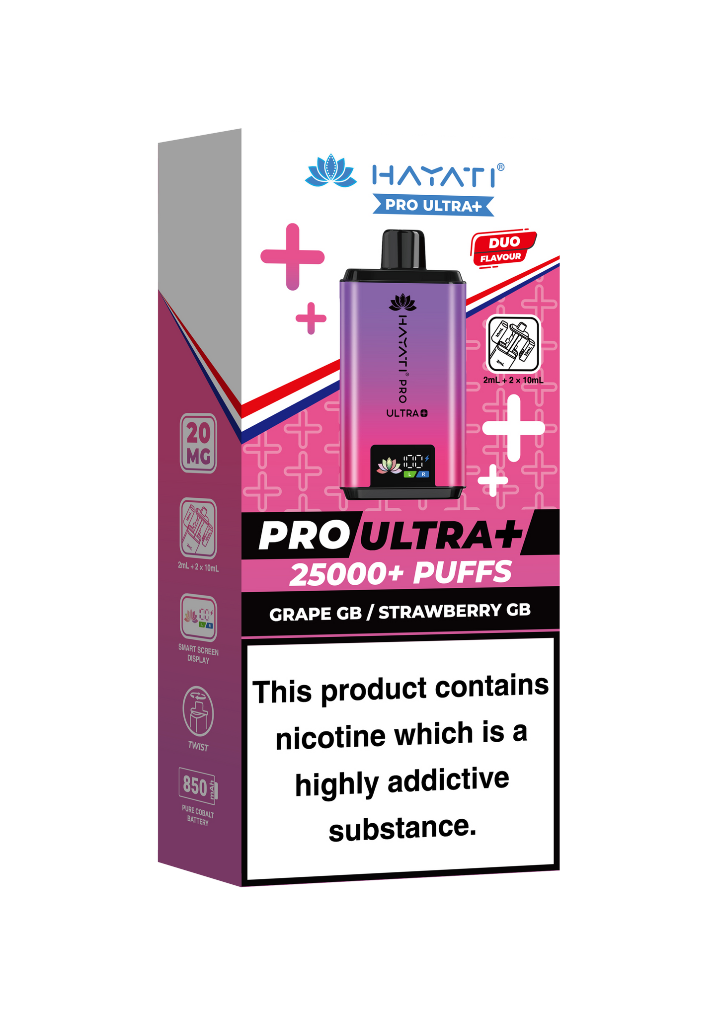 HAYATI PRO ULTRA PLUS KIT GRAPE GB / STRAWBERRY GB 25000 Puffs