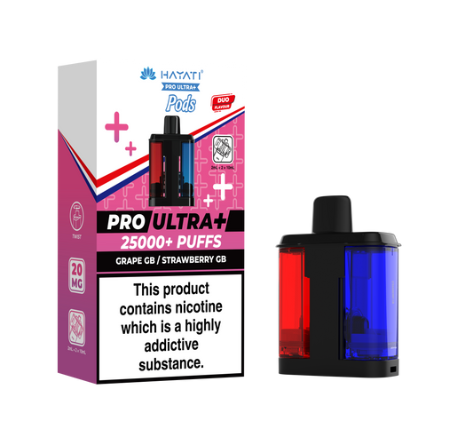 HAYATI PRO ULTRA PLUS PODS GRAPE GB / STRAWBERRY GB 25000 Puffs