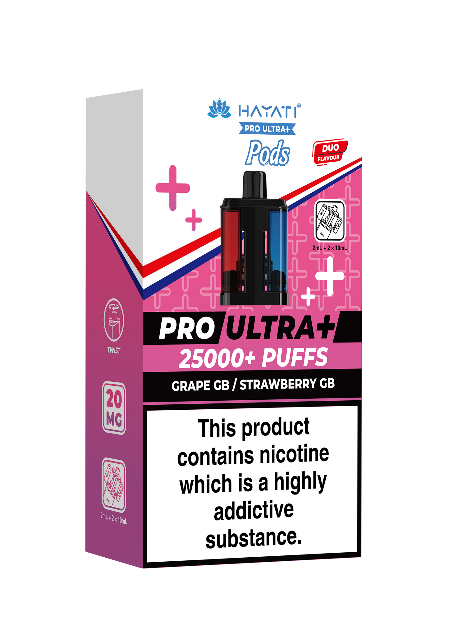 HAYATI PRO ULTRA PLUS PODS GRAPE GB / STRAWBERRY GB 25000 Puffs