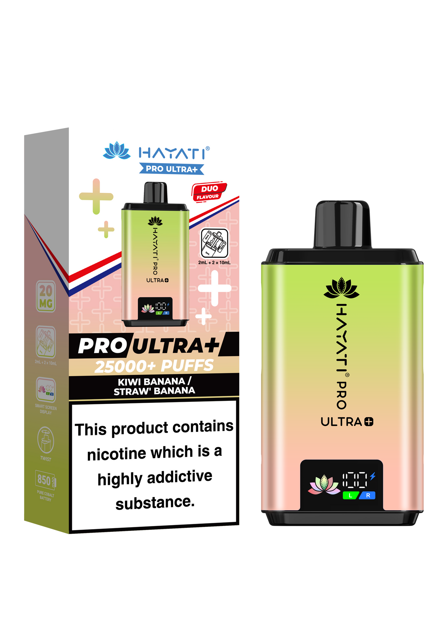 HAYATI PRO ULTRA PLUS KIT KIWI BANANA / STRAW BANANA 25000 Puffs