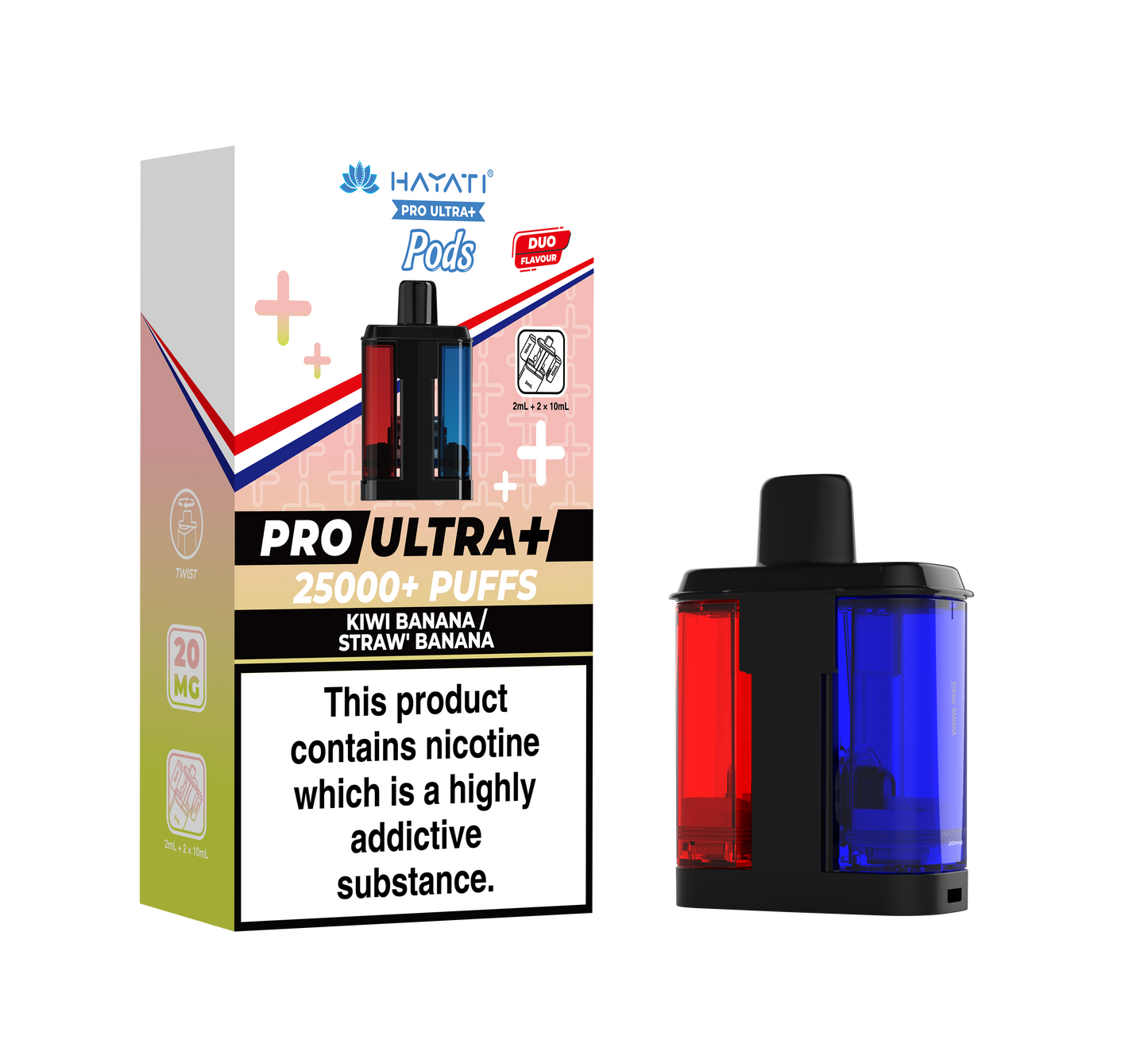 HAYATI PRO ULTRA PLUS PODS KIWI BANANA /STRAW BANANA 25000 Puffs