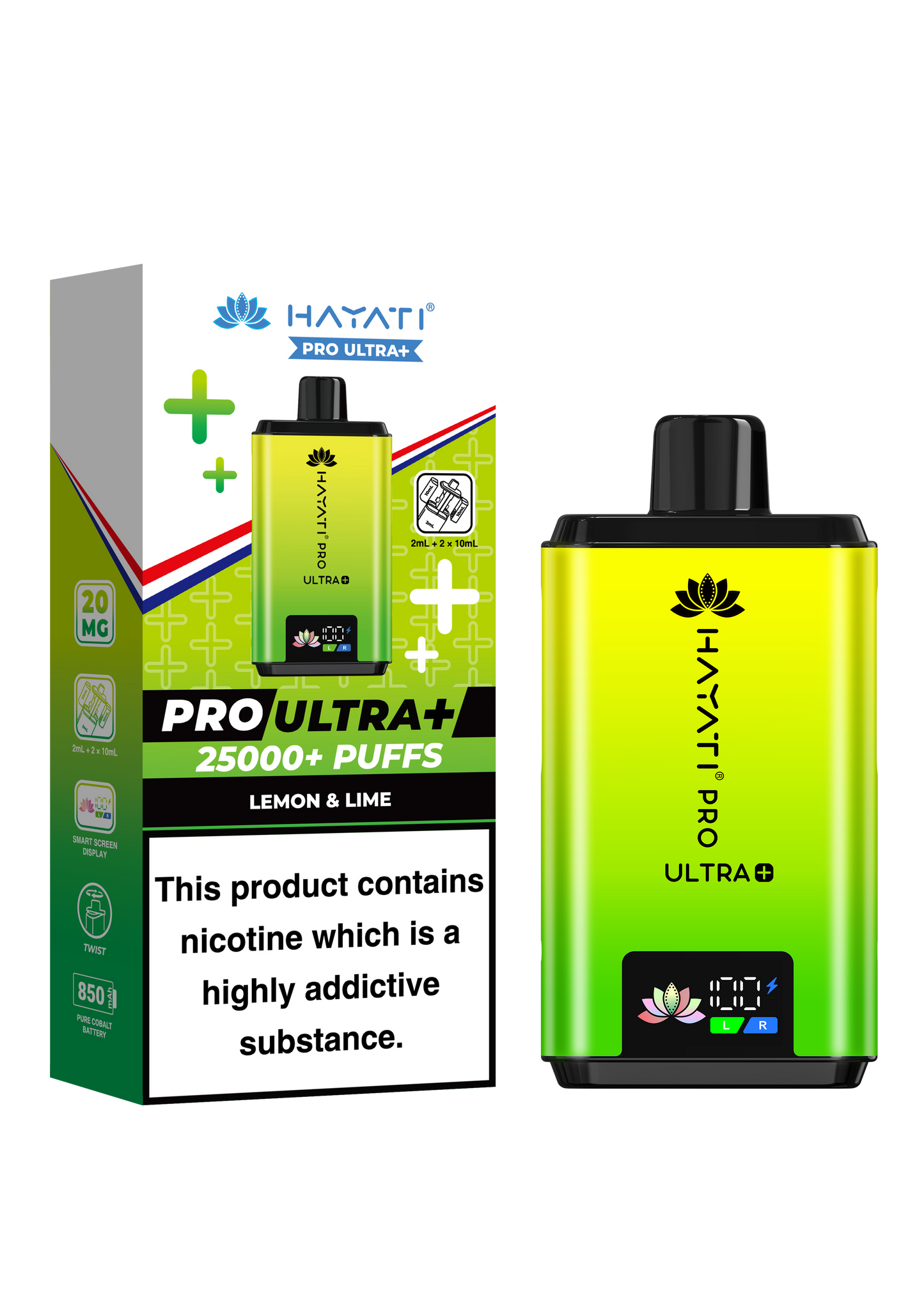 HAYATI PRO ULTRA PLUS KIT LEMON & LIME 25000 Puffs