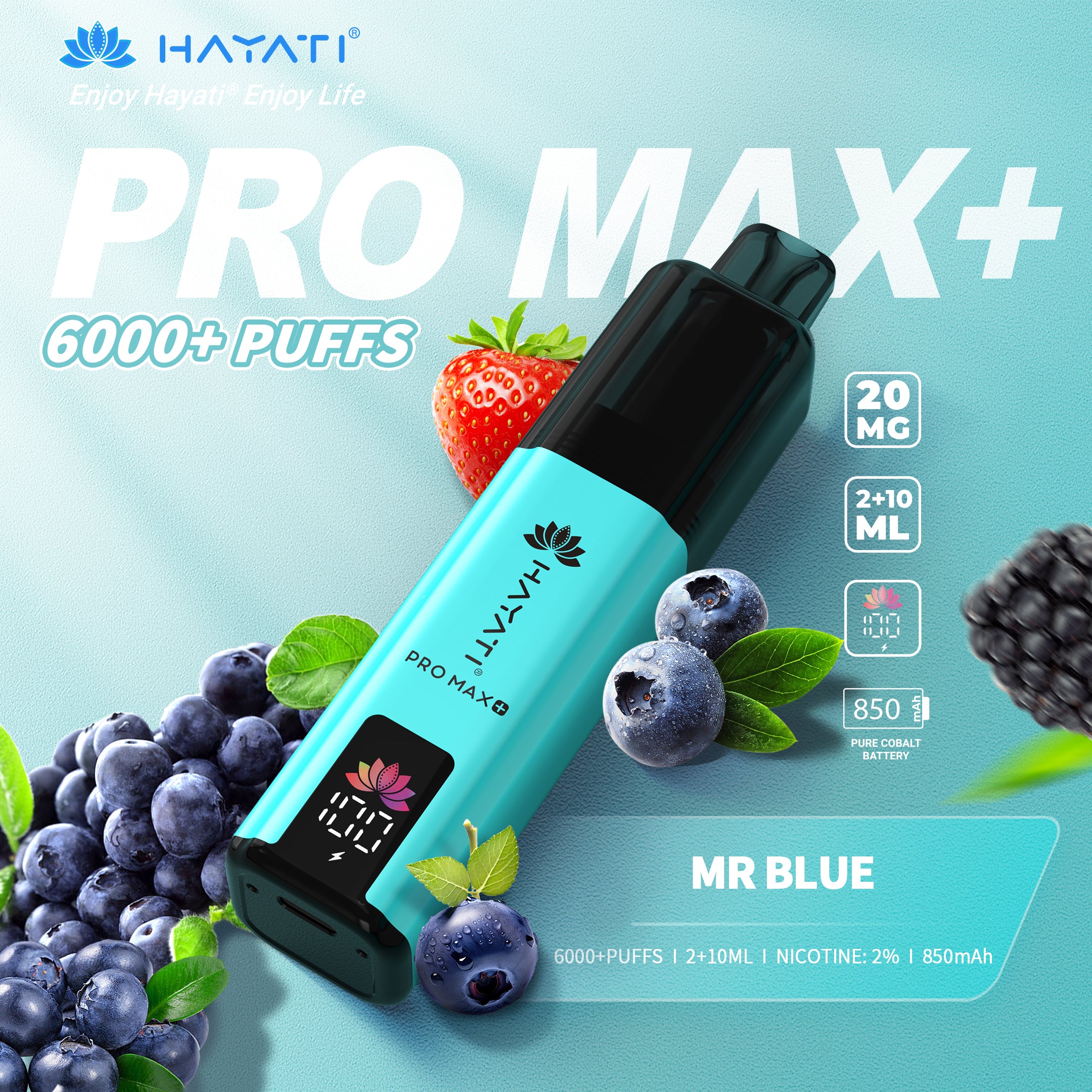 HAYATI PRO MAX PLUS KIT MR. BLUE 6000+Puffs – HAYATI REFILL PODS