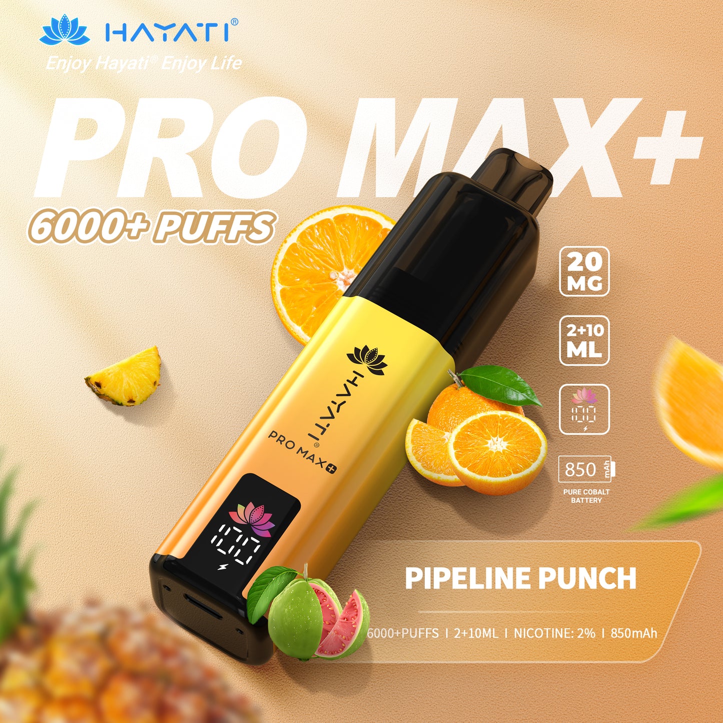 HAYATI PRO MAX PLUS KIT PIPELINE PUNCH 6000+Puffs