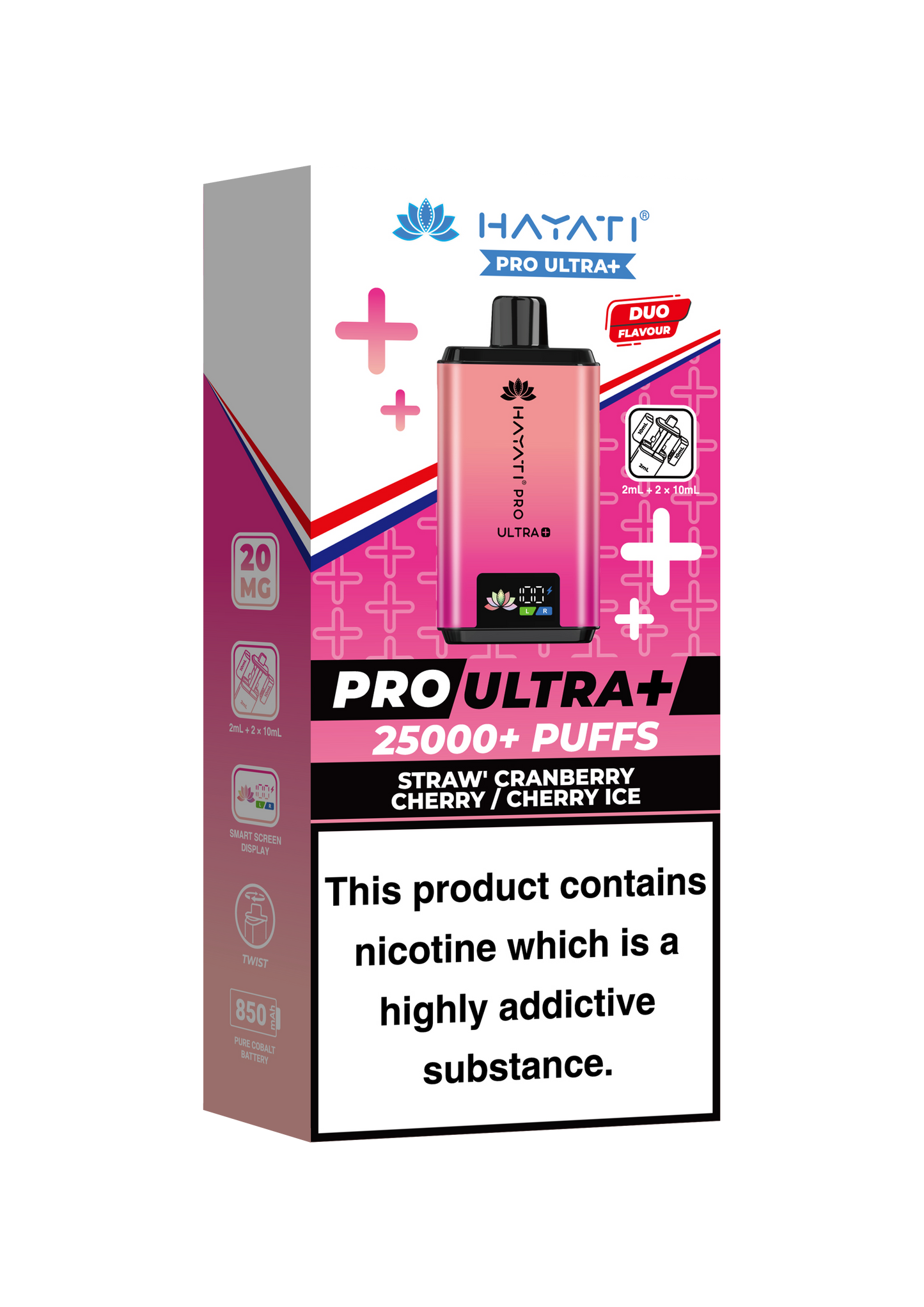 HAYATI PRO ULTRA PLUS KIT STRAW'CRANBERRY CHERRY / CHERRY ICE 25000 Puffs