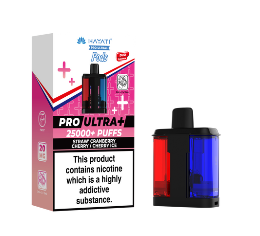 HAYATI PRO ULTRA PLUS PODS STRAW'CRANBERRY CHERRY / CHERRY ICE 25000 Puffs