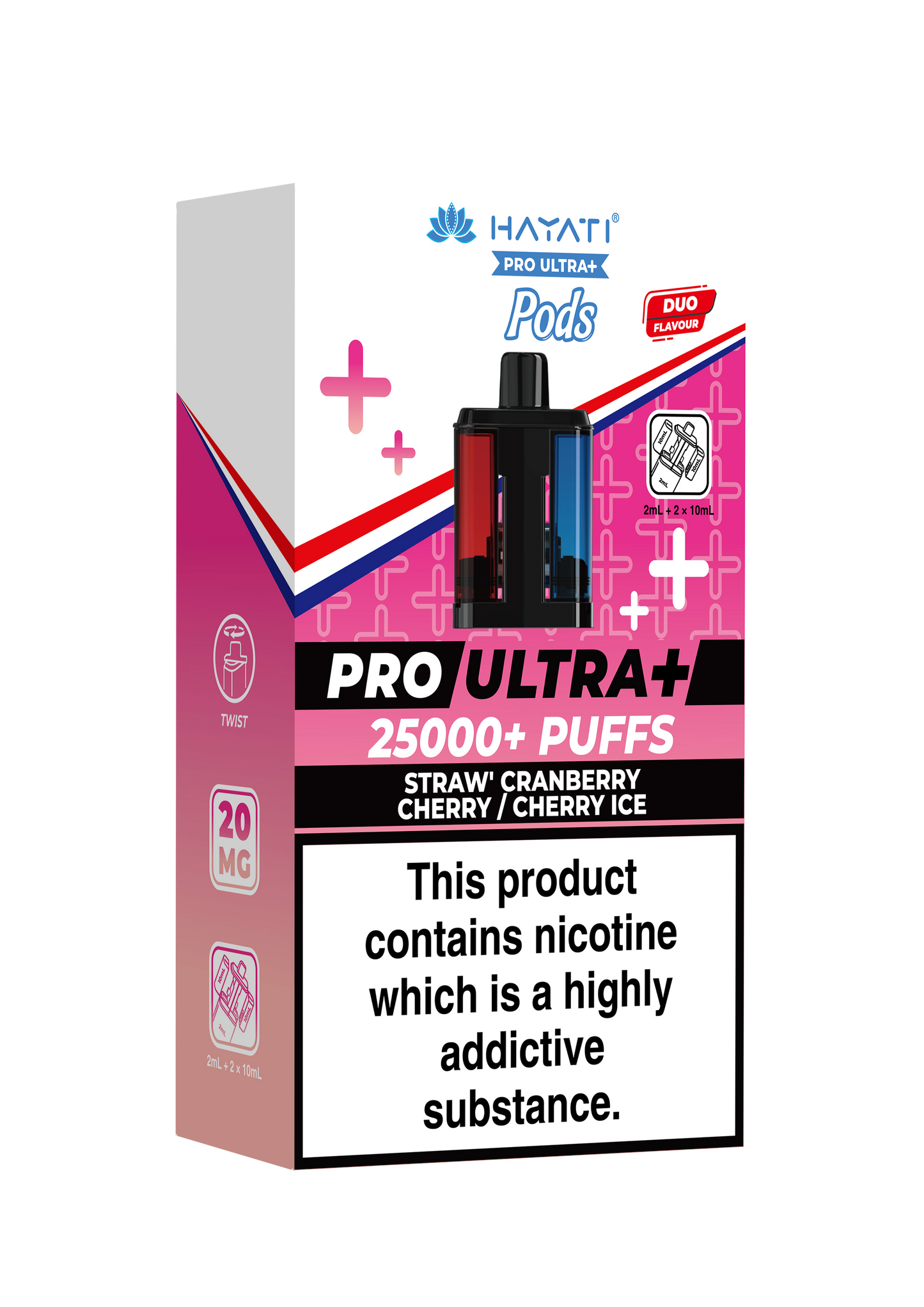 HAYATI PRO ULTRA PLUS PODS STRAW'CRANBERRY CHERRY / CHERRY ICE 25000 Puffs