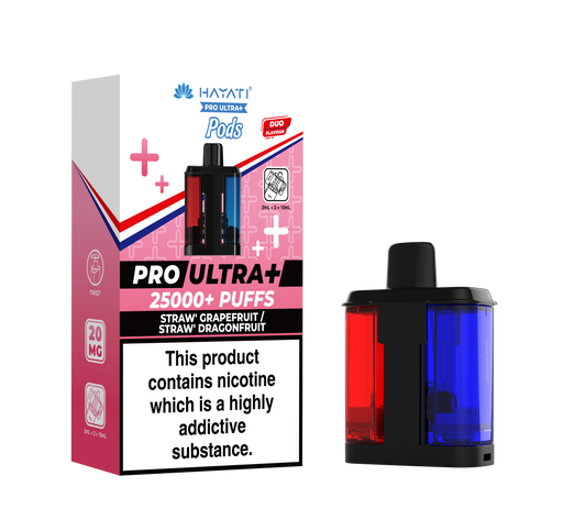 HAYATI PRO ULTRA PLUS PODS STRAW'GRAPEFRUIT / STRAW'DRAFONFRUIT 25000 Puffs