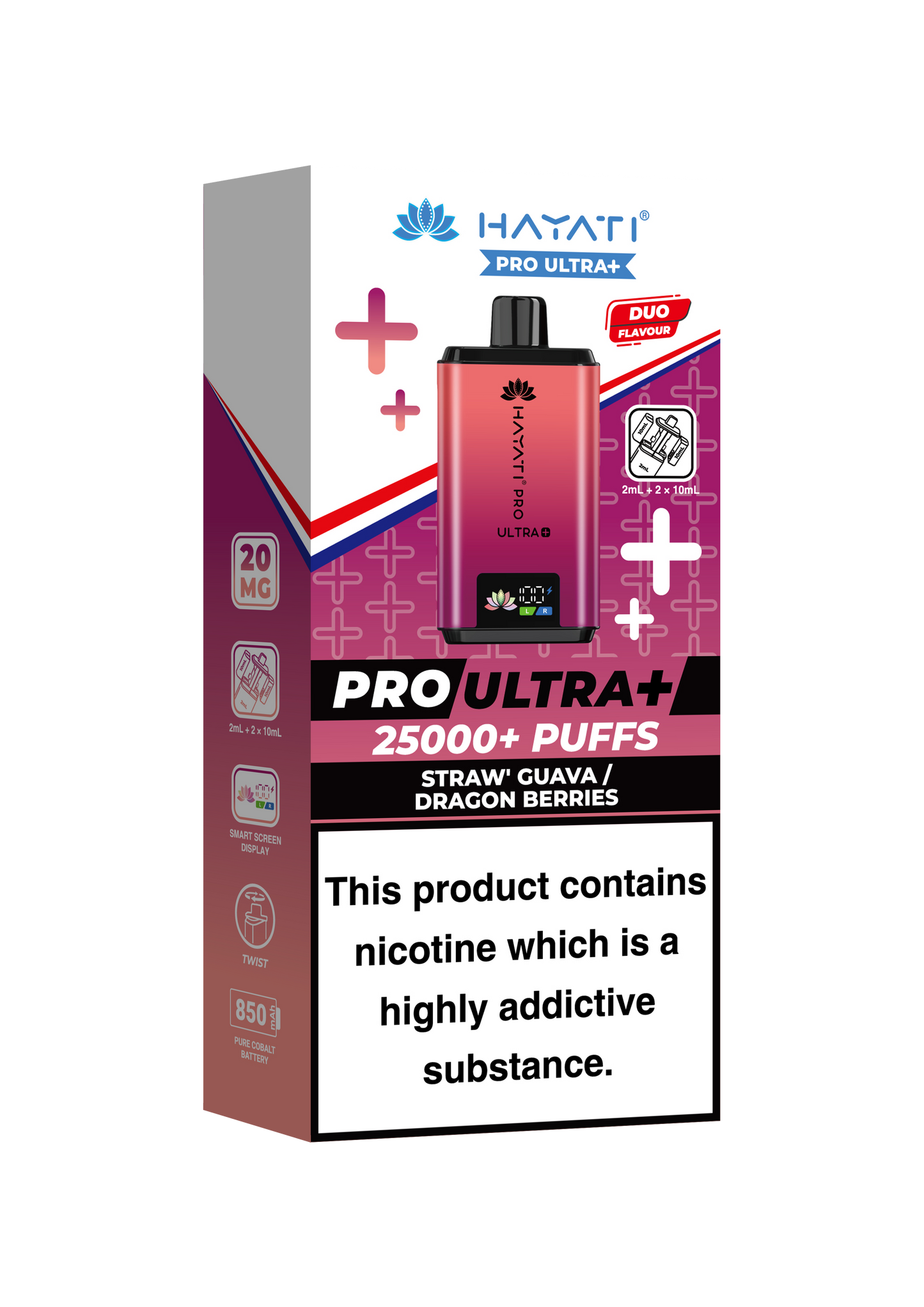 HAYATI PRO ULTRA PLUS KIT STRAW'GUAVA / DRAGON BERRIES 25000 Puffs