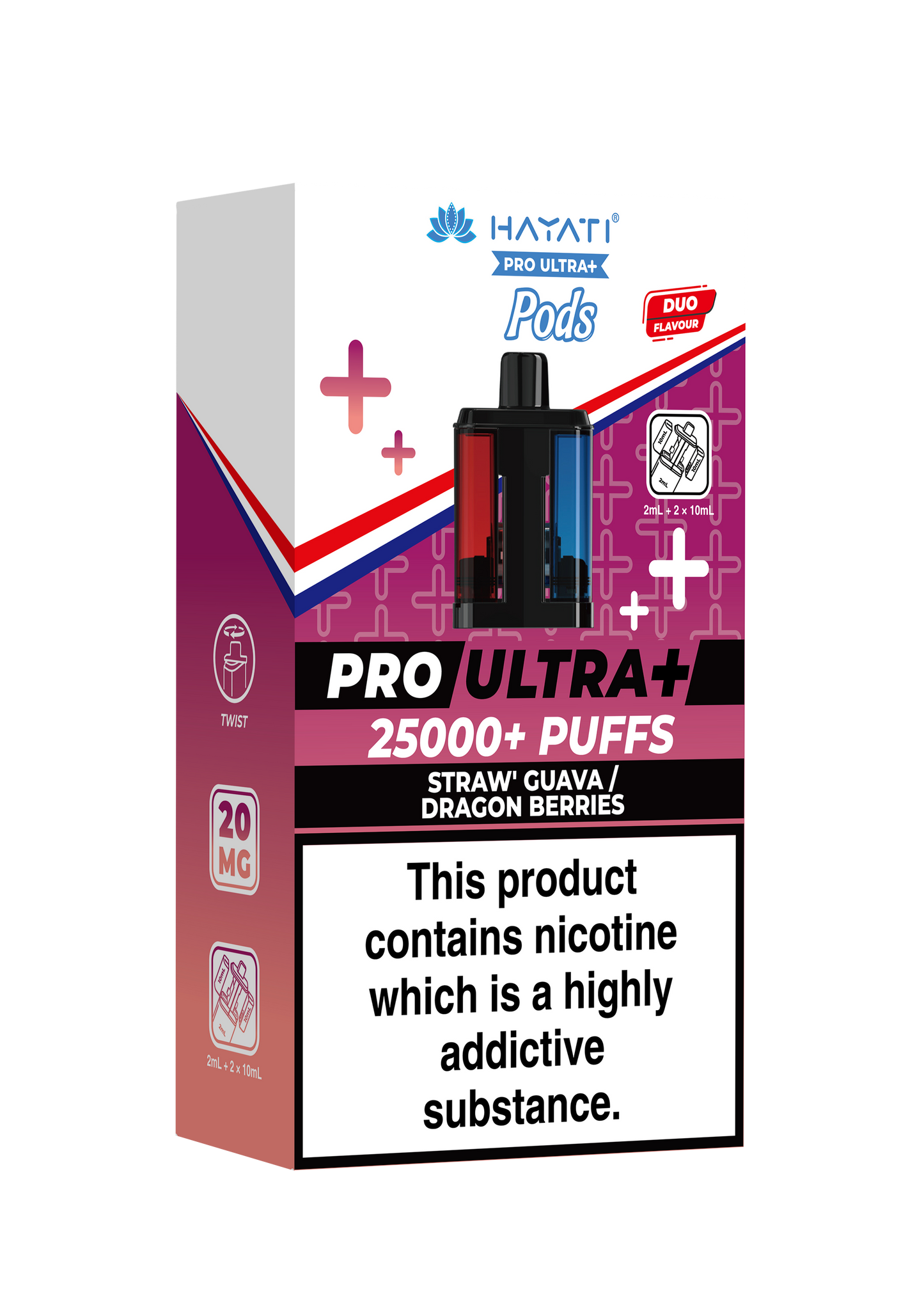 HAYATI PRO ULTRA PLUS PODS STRAW'GUAVA / DRAGON BERRIES 25000 Puffs