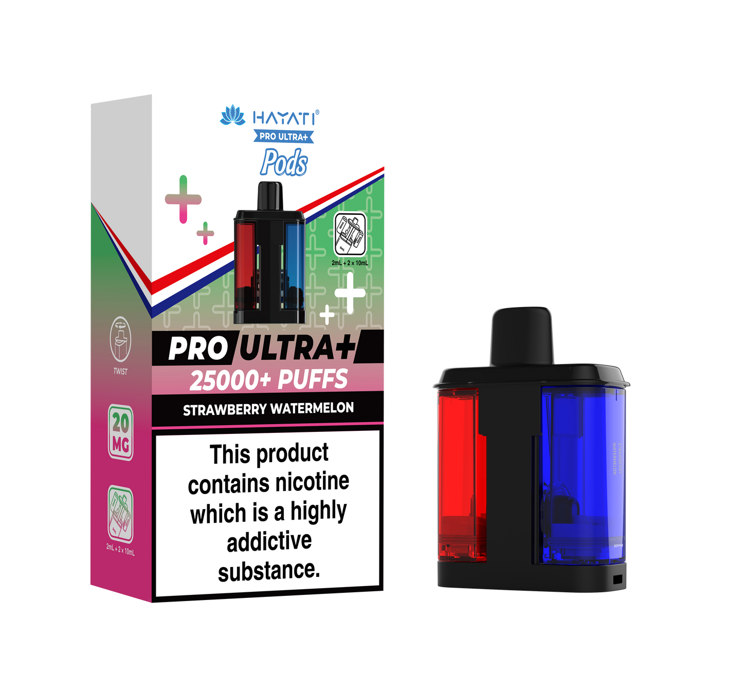 HAYATI PRO ULTRA PLUS PODS STRAWBERRY WATERMELON 25000 Puffs