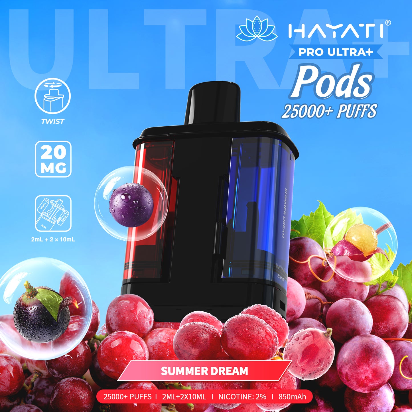 HAYATI PRO ULTRA PLUS PODS SUMMER DREAM 25000 Puffs