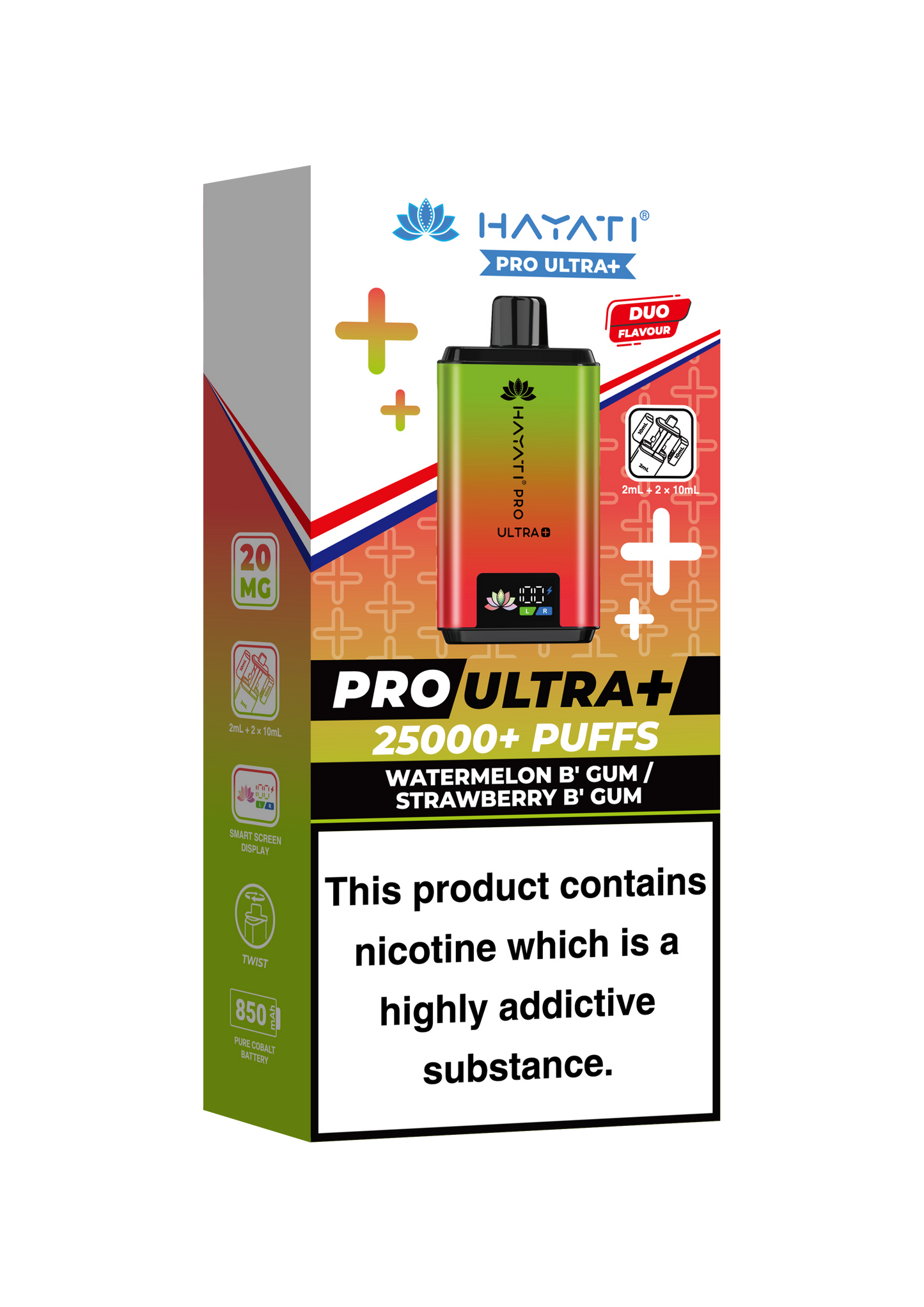 HAYATI PRO ULTRA PLUS KIT WATERMELON B'GUM / STRAWBERRY B'GUM 25000 Puffs