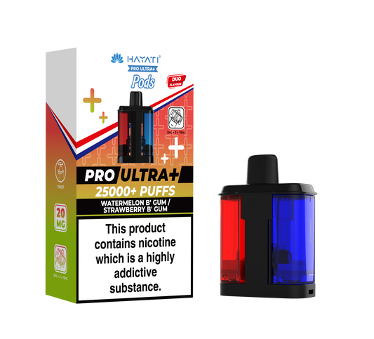 HAYATI PRO ULTRA PLUS PODS WATERMELON B'GUM / STRAWBERRY B'GUM 25000 Puffs