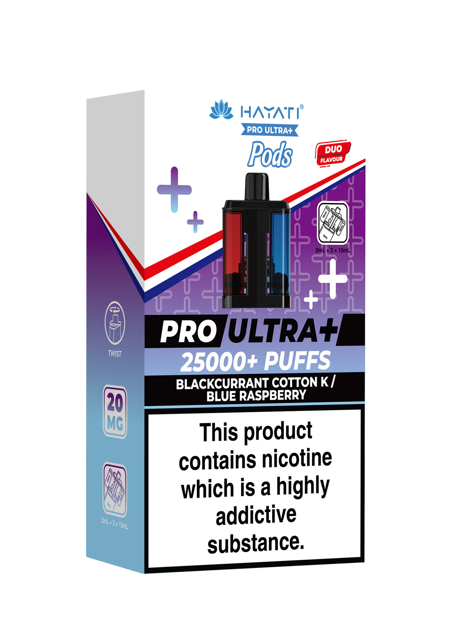 HAYATI PRO ULTRA PLUS PODS BLACKCURRANT COTTON K / BLUE RASPBERRY 25000 Puffs