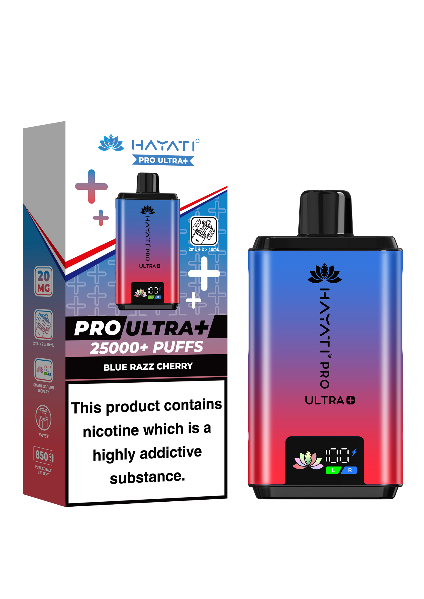 HAYATI PRO ULTRA PLUS KIT BLUE RAZZ CHERRY 25000 Puffs