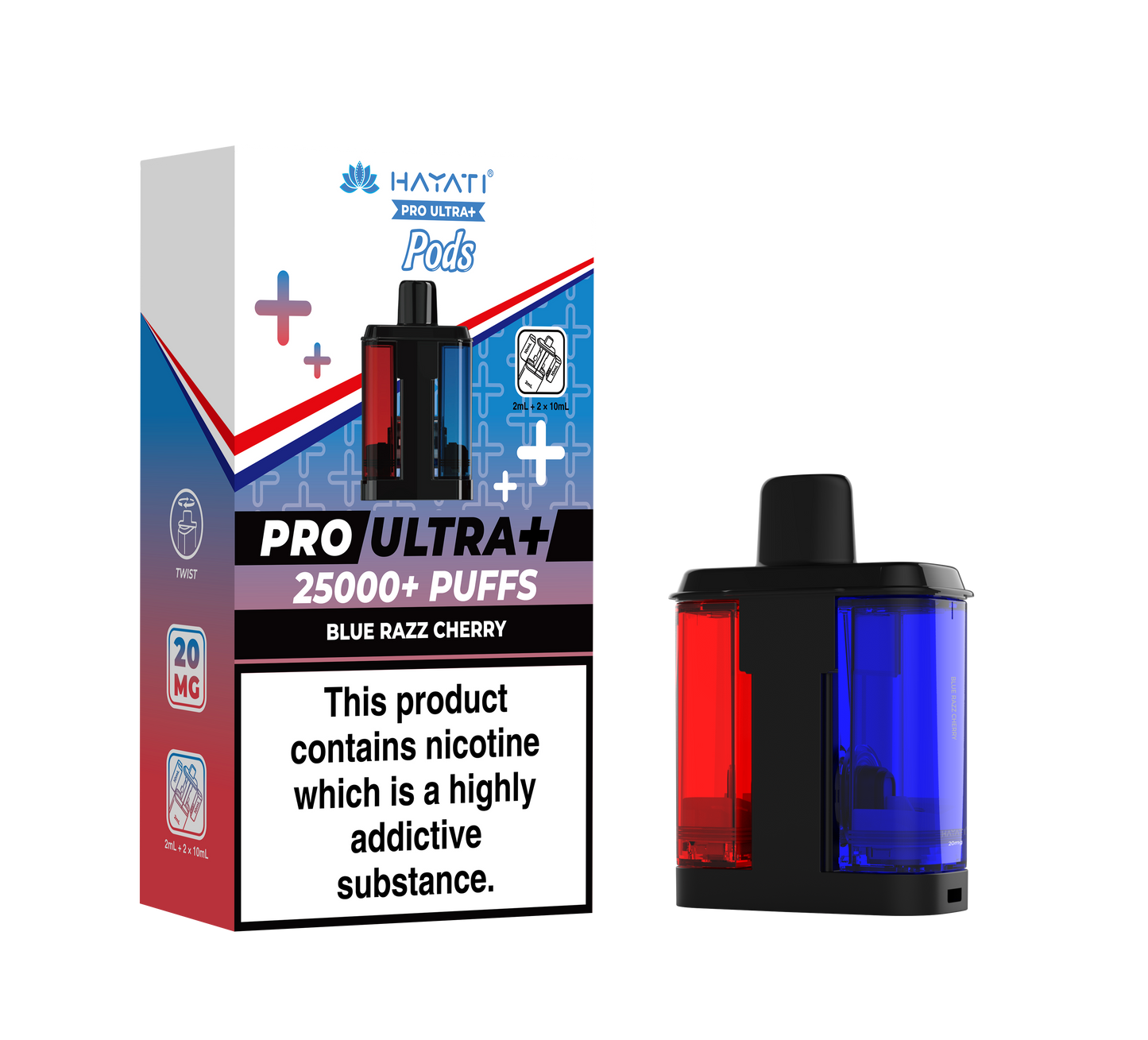 HAYATI PRO ULTRA PLUS PODS BLUE RAZZ CHERRY 25000 Puffs