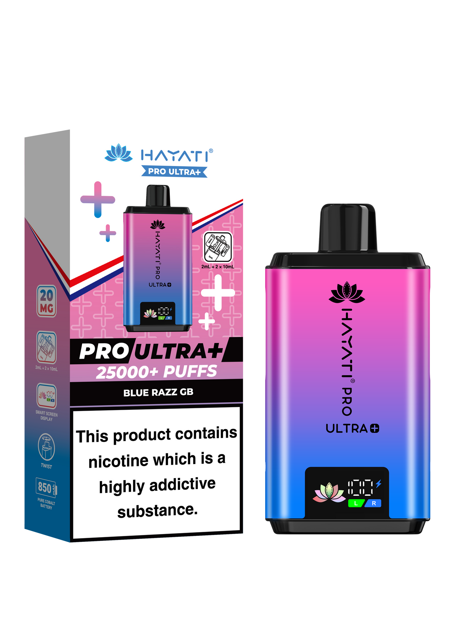 HAYATI PRO ULTRA PLUS KIT BLUE RAZZ GB 25000 Puffs
