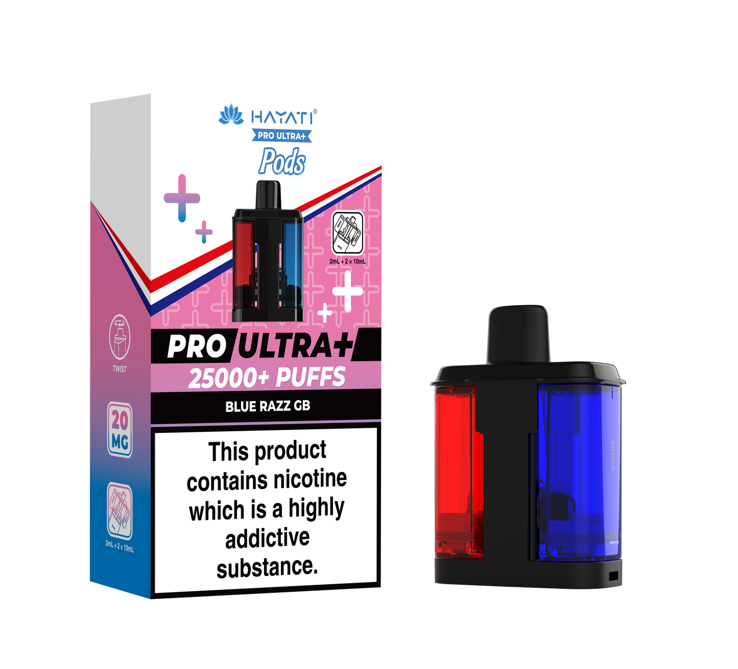 HAYATI PRO ULTRA PLUS PODS BLUE RAZZ GB 25000 Puffs