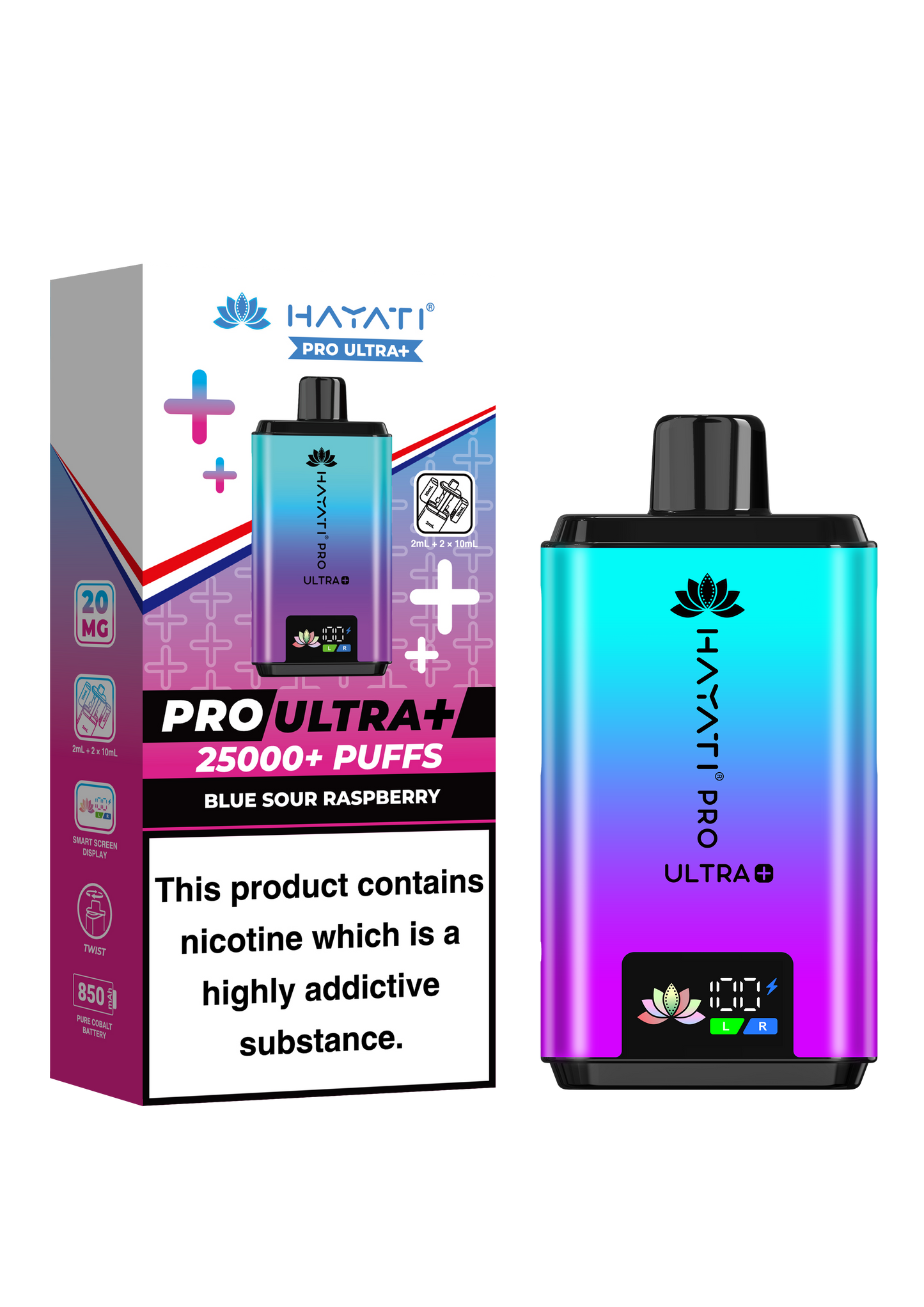 HAYATI PRO ULTRA PLUS KIT BLUE SOUR RASPBERRY 25000 Puffs