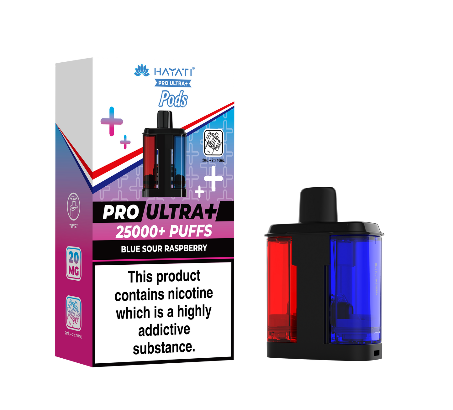 HAYATI PRO ULTRA PLUS PODS BLUE SOUR RASPBERRY 25000 Puffs