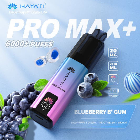 HAYATI PRO MAX PLUS KIT BLUEBERRY B'GUM 6000+Puffs