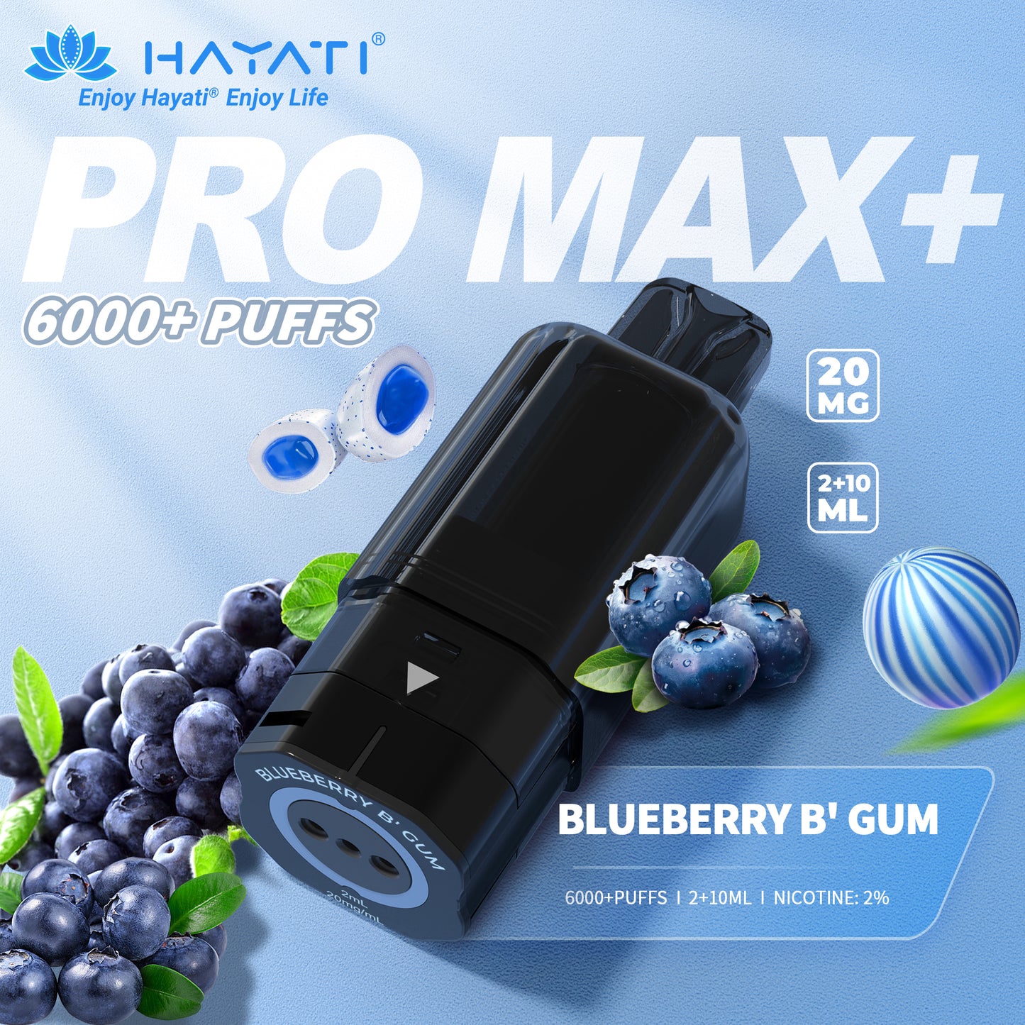 HAYATI PRO MAX+ POD BLUEBERRY B'GUM Refill Replacement Pod