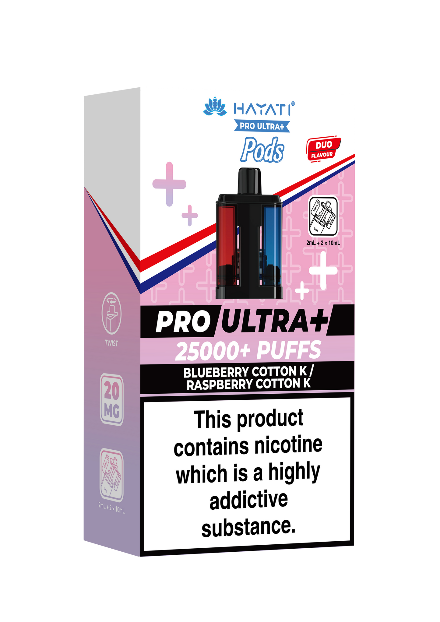 HAYATI PRO ULTRA PLUS PODS BLUEBERRY COTTON K / RASPBERRY COTTON K 25000 Puffs
