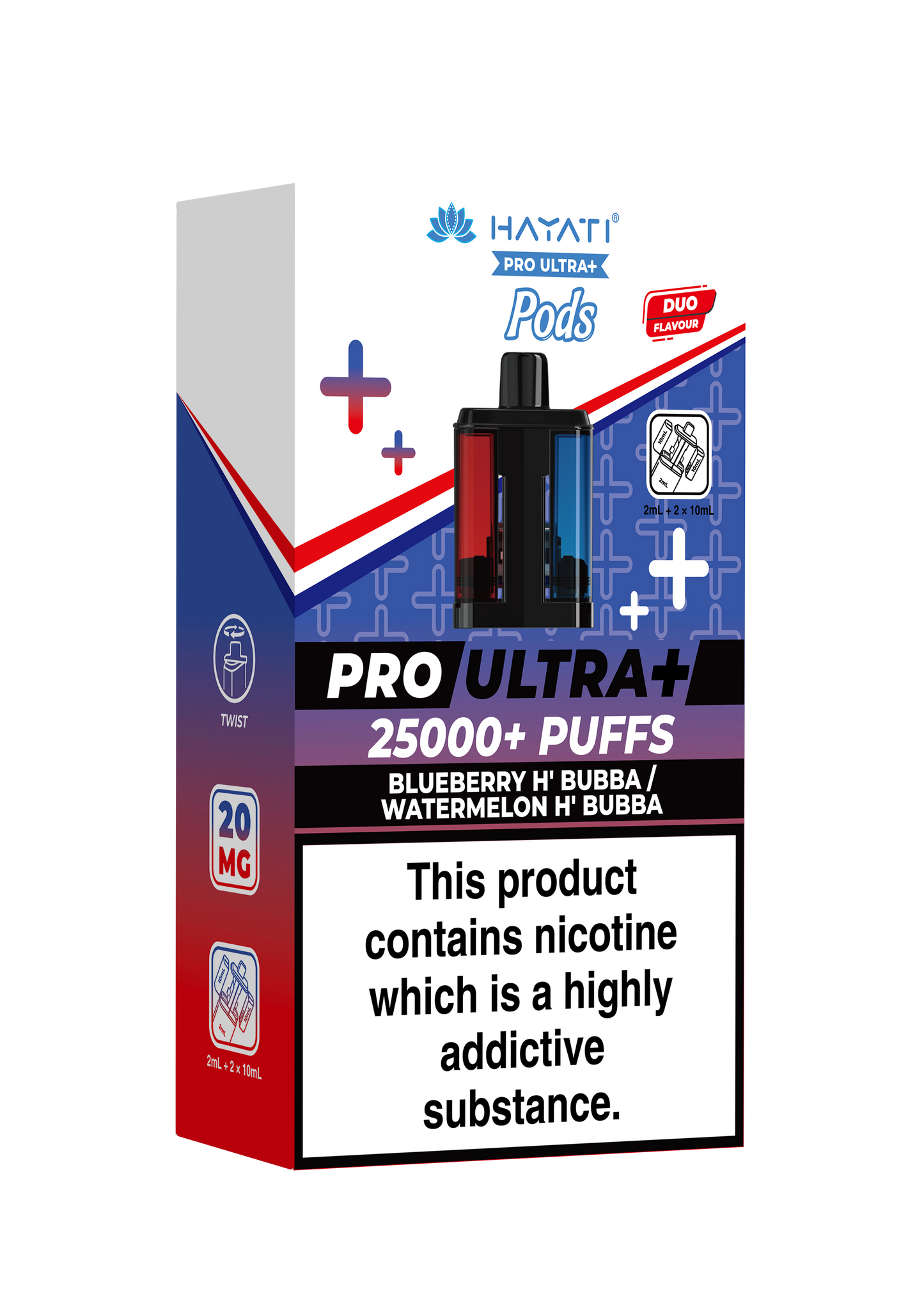 HAYATI PRO ULTRA PLUS PODS BLUEBERRY H'BUBBA / WATERMELON H'BUBBA 25000 Puffs