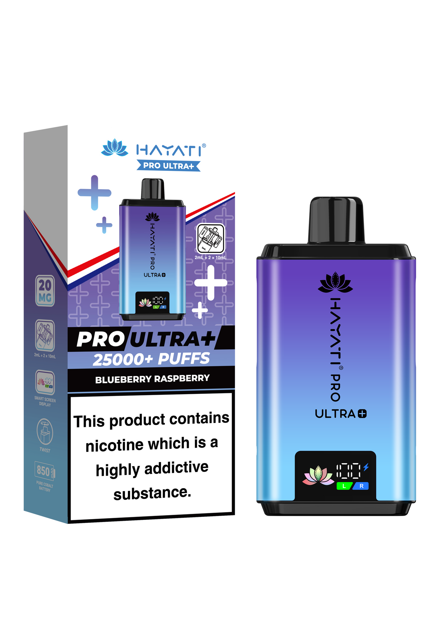 HAYATI PRO ULTRA PLUS KIT BLUEBERRY RASPBERRY 25000 Puffs