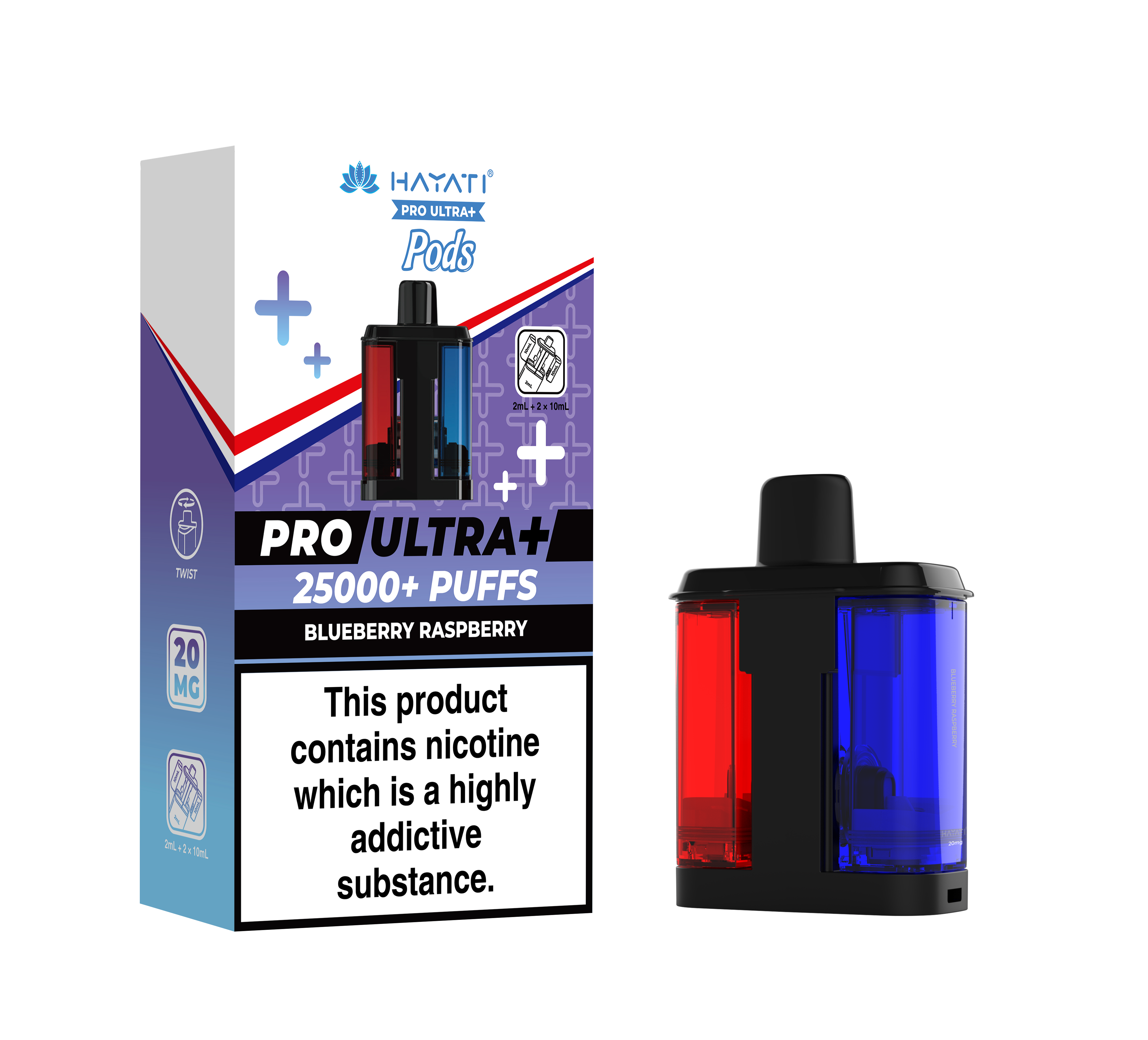 HAYATI PRO ULTRA PLUS PODS BLUEBERRY RASPBERRY 25000 Puffs – HAYATI ...