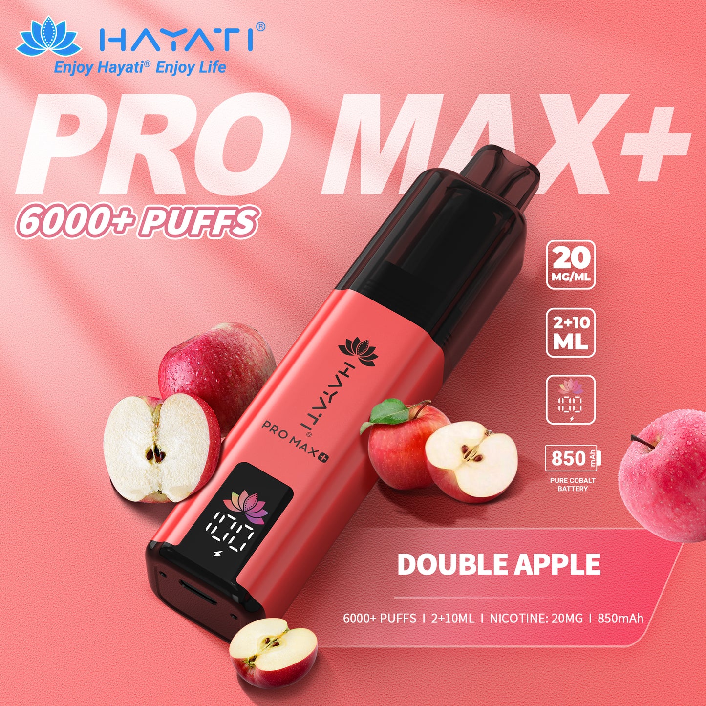 HAYATI PRO MAX PLUS KIT DOUBLE APPLE 6000+Puffs