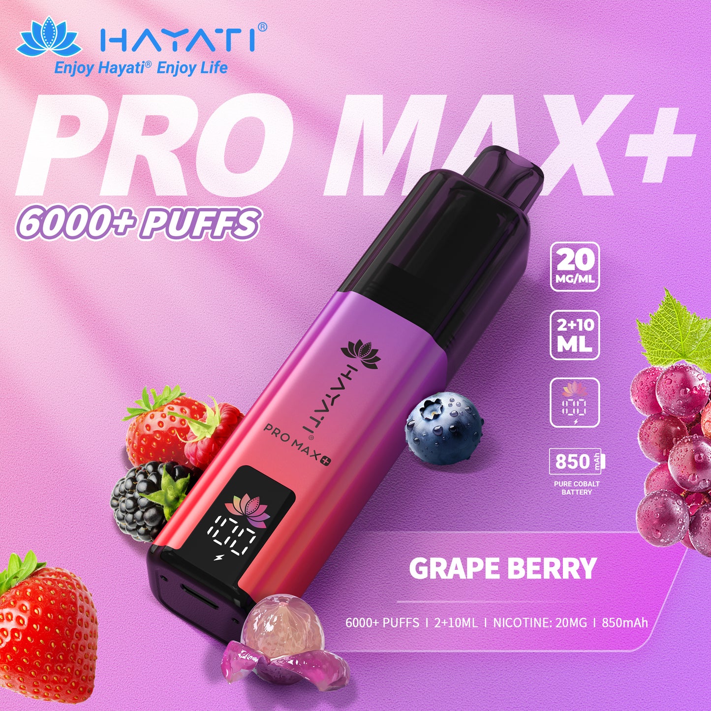 HAYATI PRO MAX PLUS KIT GRAPE BERRY 6000+Puffs