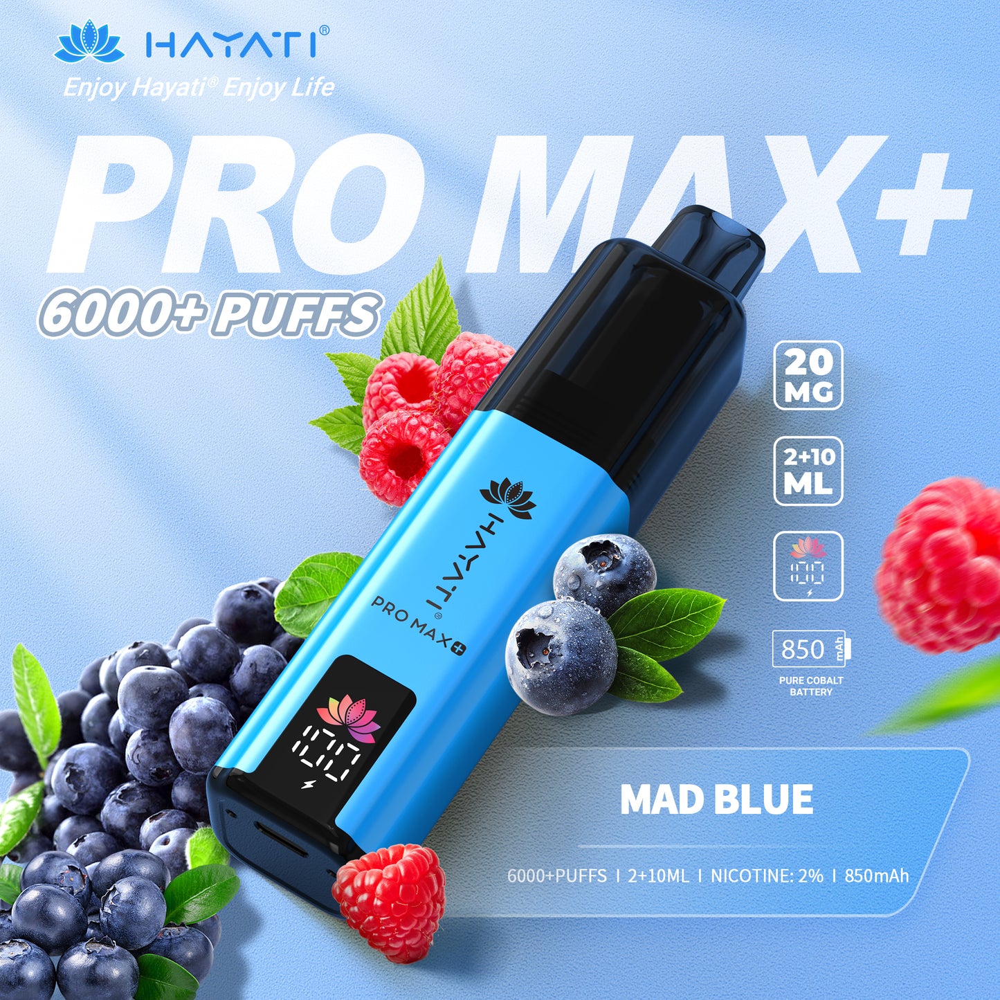 HAYATI PRO MAX PLUS KIT MAD BLUE 6000+Puffs