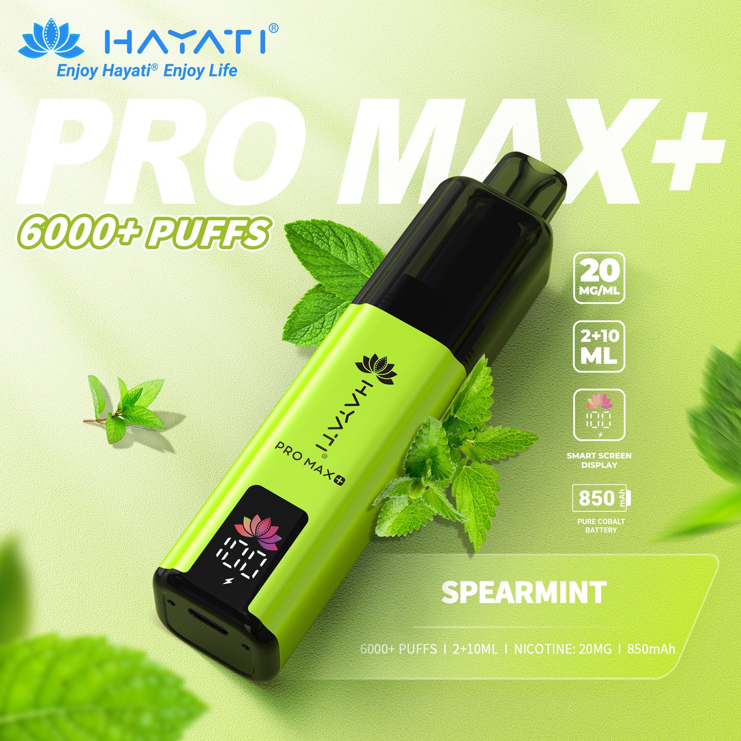 HAYATI PRO MAX PLUS KIT SPEARMINT 6000+Puffs