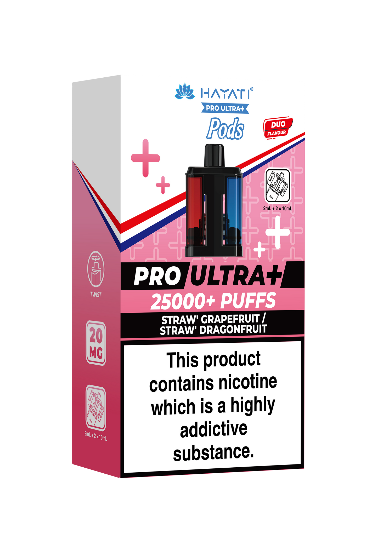 HAYATI PRO ULTRA PLUS PODS STRAW'GRAPEFRUIT / STRAW'DRAFONFRUIT 25000 Puffs