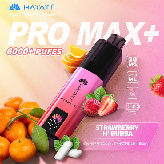HAYATI PRO MAX PLUS KIT STRAWBERRY H'BUBBA 6000+Puffs