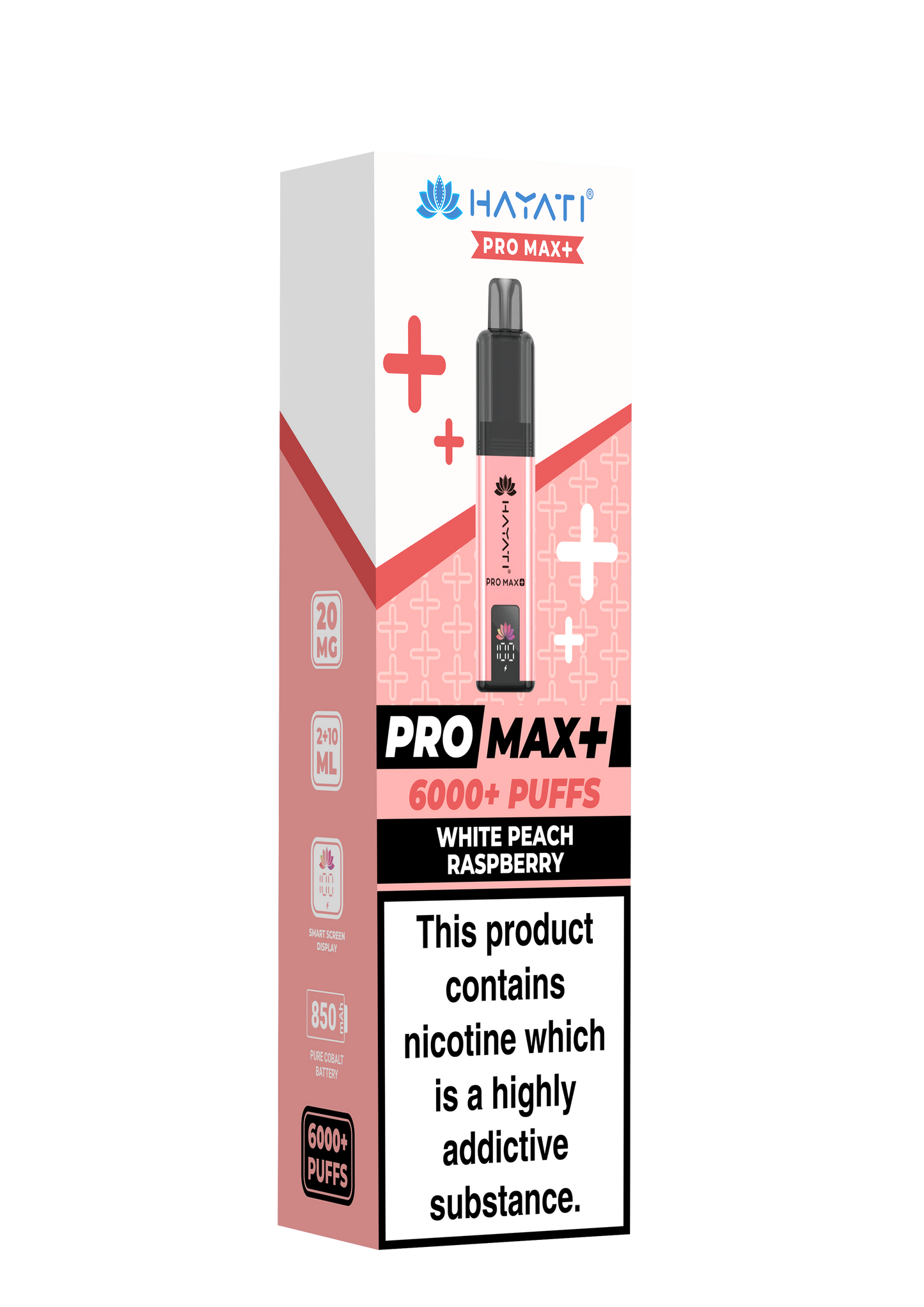 HAYATI PRO MAX PLUS KIT WHITE PEACH RASPBERRY 6000+Puffs
