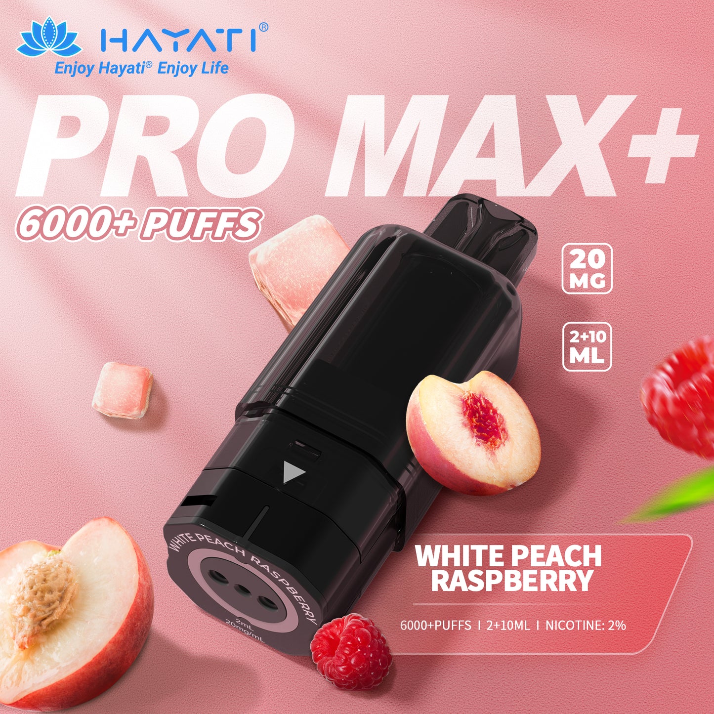 HAYATI PRO MAX+ POD WHITE PEACH RASPBERRY Refill Replacement Pod